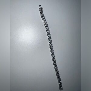 Silver Cuban link bracelet wrist size 6 inches
